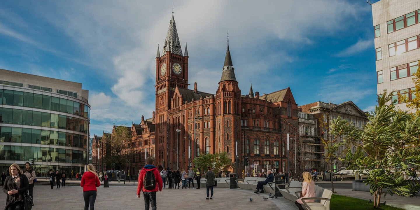 Students on Liverpool campus