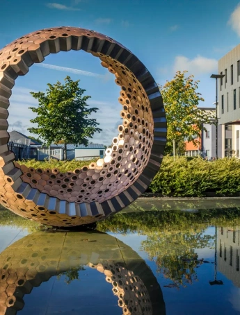 Maynooth University main quad and student gathering