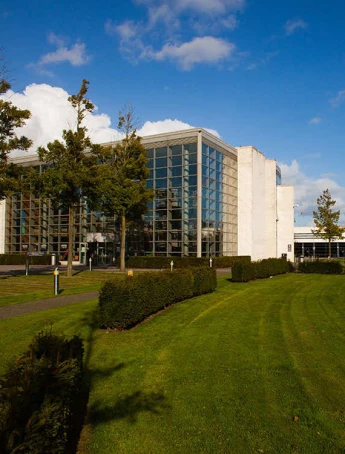 DkIT campus building with students