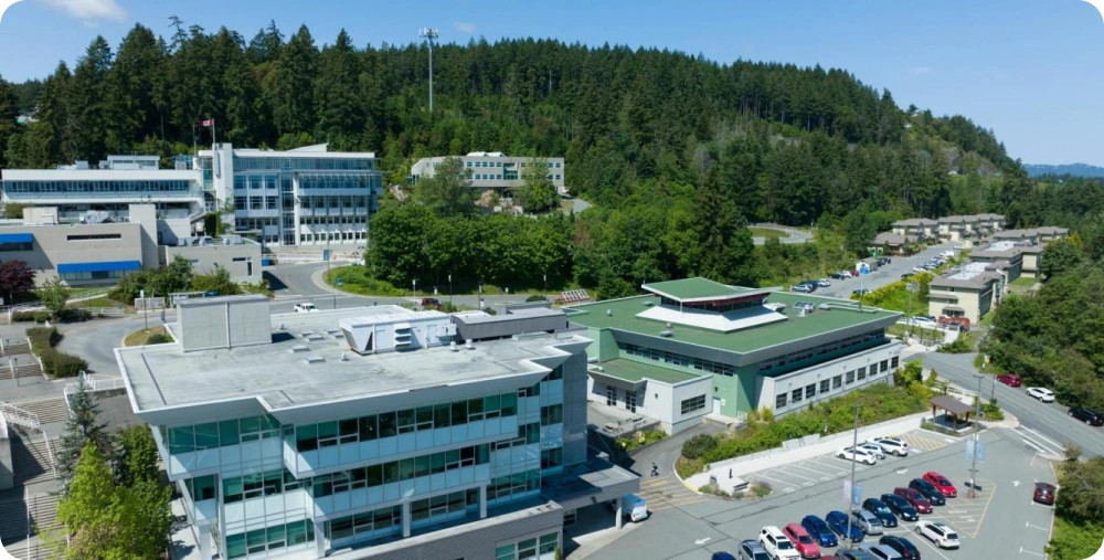 Students in modern classrooms at VIU